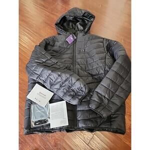 Antarctica Gear Unisex Black Heated Puffer Jacket With 6 Hour Power Bank Size XL